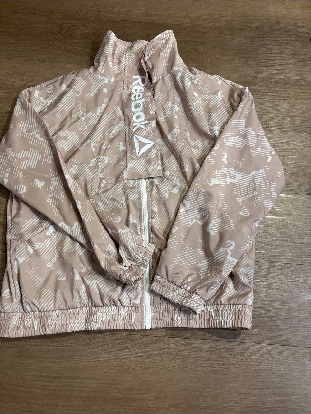 Reebok mesh lined focus track jacket TAN COLOR